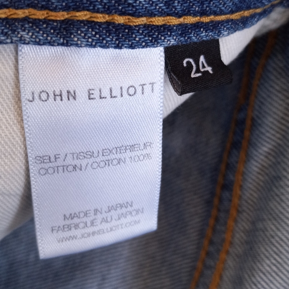 John Elliott High Waist Cut Off Shorts Japanese Denim Shibori Bloom 24 - Picture 7 of 13